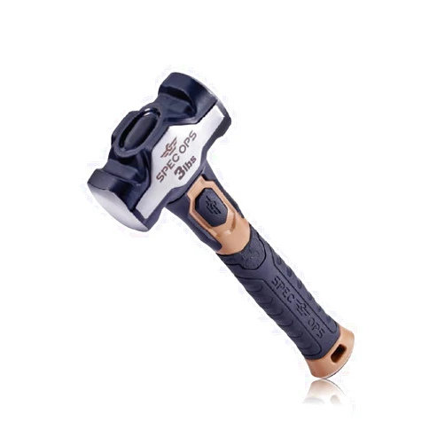 Spec Ops Tools Drilling Hammer, 3 lbs Sledgehammer with Bi-Material Shock Absorbing & Vibration Dampening Handle, 3% Donated to Veterans, Black/Tan