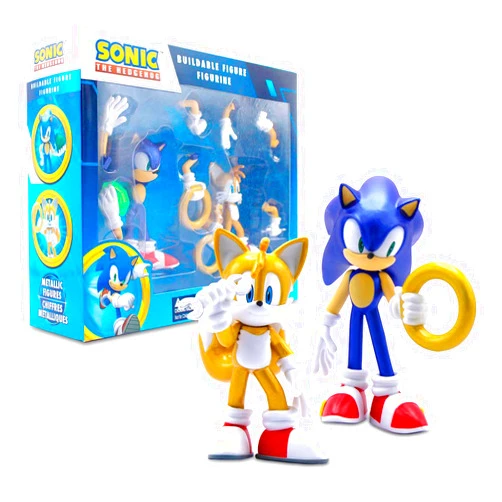 Just Toys LLC Sonic The Hedgehog Action Figures (Metallic 2 Pack - Sonic & Tails)