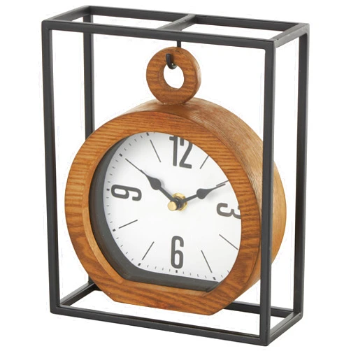 Deco 79 Metal Suspended Clock with Black Frame, 7