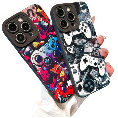 ECOLYF 2 Pack Designer Gamer Phone Case for iPhone 14 Plus, Soft TPU Full Protection, Slim Fit and Nice Touch Feel, Ideal for Kids Boys Men