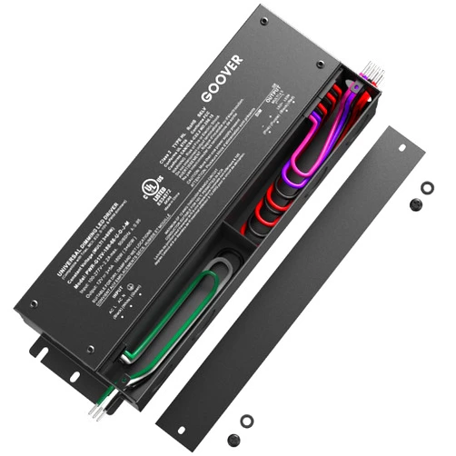 GOOVER 180W Dimmable LED Driver,12V 5-in-1 Dimmable Power Supply,3-Channels AC to DC Transformer for LED Light, Compatible with Most Dimmer, Waterproof IP67 and UL Listed, Class 2