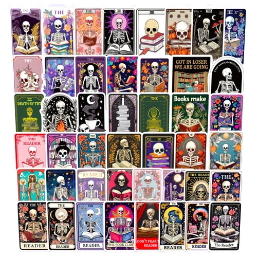 EUTVIBRP 50 Pack Tarot Myth Magic Astrology Divination Stickers for Laptop,Water Bottle,Hydroflask,Tarot Stickers Waterproof Vinyl Sticker Decal for Teens Adults Girls