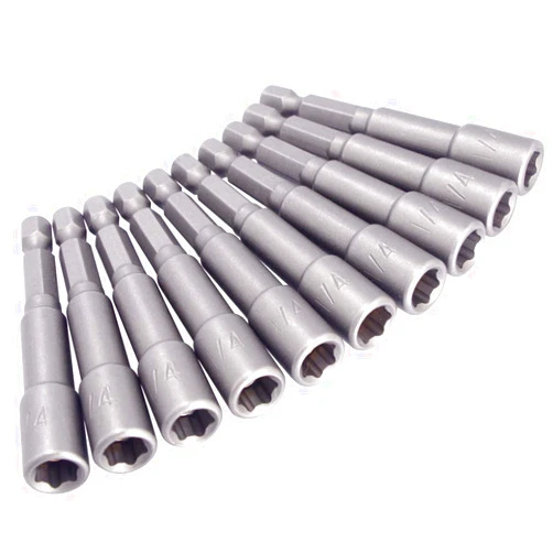 Wolfride 10Pcs Power Nut Driver Set Magnetic 1/4'' Hex Socket Set Quick Change Adapter Socket