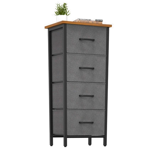 Yoobure Tall Fabric Drawer Dresser - 4 Storage Unit for Bedroom, Small Vertical Chest of Drawers for Closet, Living Room, Hallway and Entryway