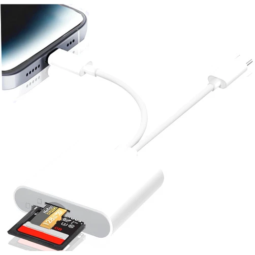 Luonanava SD Card Reader for iPhone, iPad, USB C & Lightning Dual Connector Digital Camera Adapter to iPhone, High-Speed Trail Camera Memory Card Viewer, Support SD/Micro SD Cards, Plug and Play