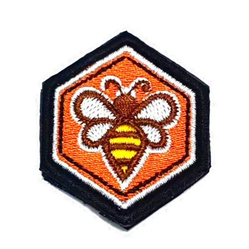 ewkft Cute Hexagon Bees Embroidered Patches