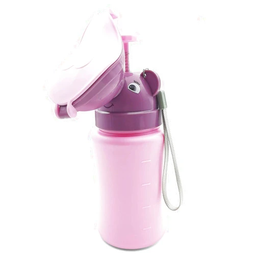 RENYIH Travel Potty, Portable Elephant Leakproof Potty Urinal Emergency Toilet Pee Bottle Cup Jar for Toddlers Kids Baby Boys and Potty Pee Training for Outdoor Car Travel Road Trip Camping Park Beach(Pink)