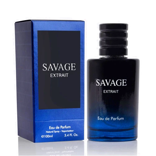 NovoGlow Savage Extrait Eau De Parfum for Men Top Notes of Grapefruit & Heady Spices Base Notes of Lavender Essence & Rich Wood Cologne for Everyday Wear, Work Days, Romantic Date Elegant 100ml Bottle