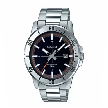Casio MTP-VD01D-1E2V Men's Enticer Stainless Steel Black Dial Casual Analog Sporty Watch