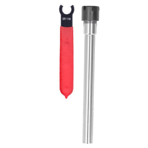 Hilitand ER11 100 Collet Chuck Holder Straight Shank Extension Rod with Wrench for CNC Milling Lathe Tool 1‑7mm Clamping Range(C10-ER11M-100L)