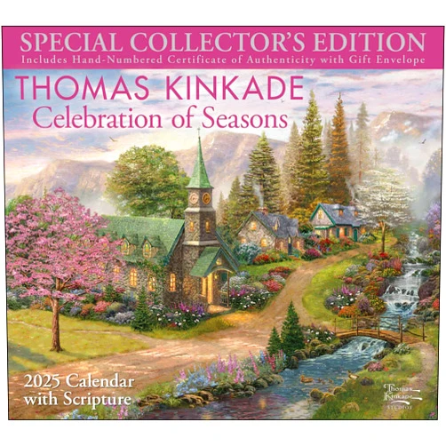 Thomas Kinkade Special Collector's Edition with Scripture 2025 Deluxe Wall Calen: Celebration of Seasons