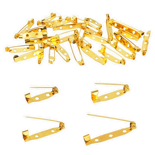 YUEBOSUL 30 Pcs Brooch Pins, 4 Sizes Pack, Badge Pins Safety Pins for DIY Craft Badge Name Tag