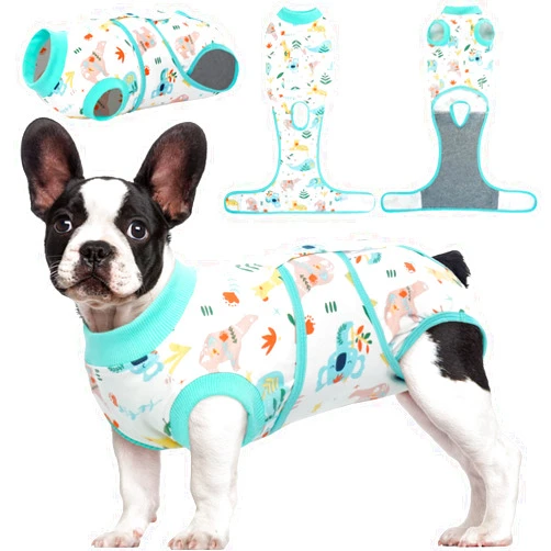 Kuoser Recovery Suit for Dogs Cats After Surgery, Professional Pet Recovery Shirt Dog Abdominal Wounds Bandages, Substitute E-Collar & Cone,Prevent Licking Dog Onesies Pet Surgery Recovery Suit