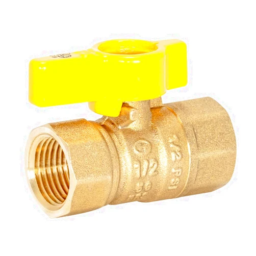 Eastman 1/2 Inch FIP Straight Gas Ball Valve with 1/4-Turn Handle, Brass Plumbing Fitting, 60009