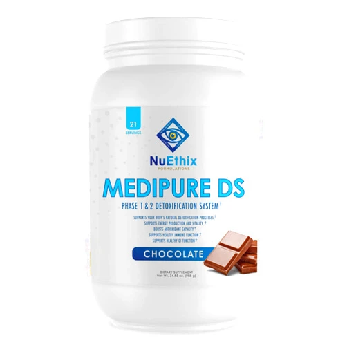 NuEthix Formulations Medipure DS with Rice Protein Phase 1 & 2 Detoxification System, Supplement to Help Support The Body’s Natural Detoxification Process, Chocolate (Non-Caffeinated), 21 Servings