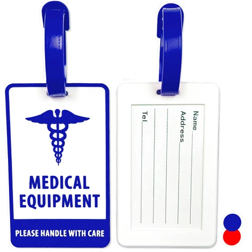 ConnectOne Medical Luggage Tag - ConnectOne CPAP Luggage Tag - Medical ID Alert Tag for Carry On & Supply Bag - Travel Essentials Medical Equipment Tag for CPAP (Blue, 2 Pack)