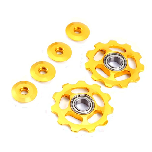 Stylrtop 2 pcs 11T Aluminum Sealed Bearing Jockey Wheel Rear Derailleur Pulley for Shimano Sram Rear Derailleur Etc.