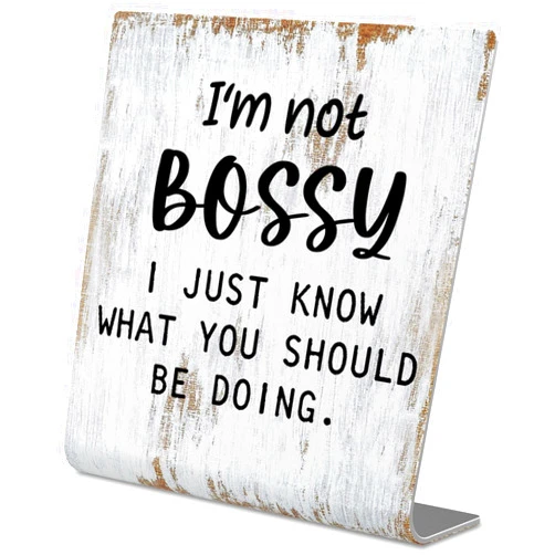 TRCENDE Funny Desk Signs for Work Office, I'm Not Bossy Just Know What You Should Be Doing,Work Office gifts, Office Desk for Colleague Coworker Work bestie Friend, Office Humor Decor Sign Plaque XB287