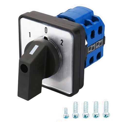 Baomain 660V 25A 2-Pole 3-Position Latching 8 Terminals Changeover Control Rotary Cam Switch SZW26-25/D202.2