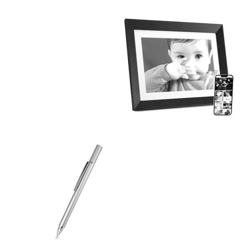 BoxWave Stylus Pen Compatible with Benibela Digital Picture Frame 10.1 in WiFi AI Smart 32gb - FineTouch Capacitive Stylus, Super Precise Stylus Pen - Metallic Silver