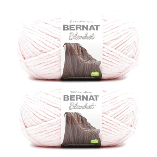 Bernat Blanket Blush Pink Yarn - 2 Pack of 300g/10.5oz - Polyester - 6 Super Bulky - 220 Yards - Knitting/Crochet