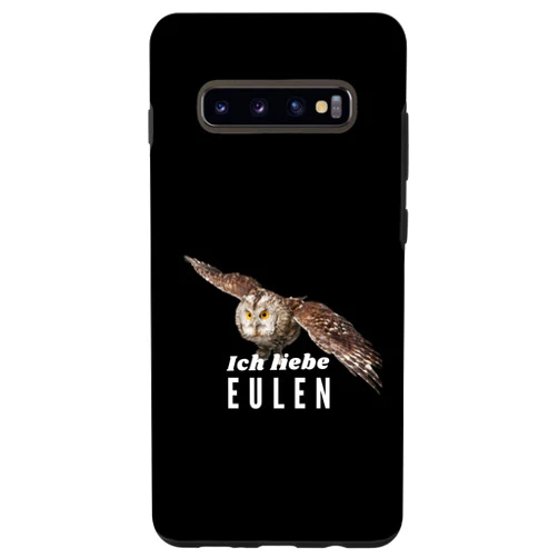 Eulen Geschenke für Männer Frauen und Kinder Galaxy S10+ I Love Owls Mag Owl Flying Birds Gifts Owl Love Case