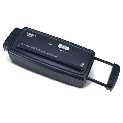 Aurora AU660S 6-Sheet Strip Cut Paper/Credit Card Shredder Without Wastebasket, Portable with Extendable Arm, Black