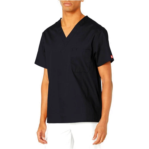Dickies EDS Signature Scrubs for Women and Scrubs for Men, Unisex One Pocket V-Neck Top in Soft Brushed Poplin 83706