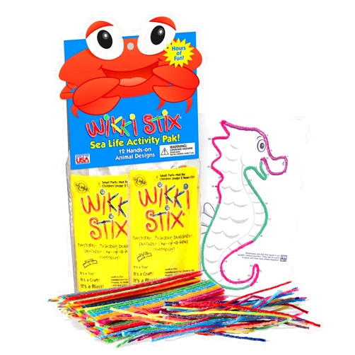 WikkiStix Sea Life Pak Features 12 Sea Creatures with Hands-on Activity and Fun Fact on Each, Made in The USA!