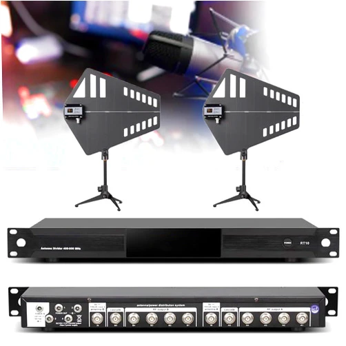 JINTAOMA Wireless Microphone Antenna Amplifier/Signal Amplifier,Active Directional Antenna Paddle, 8/16 Outputs + 2 Cascade Ports, Covers 400-950mhz Frequency Range 8-Route