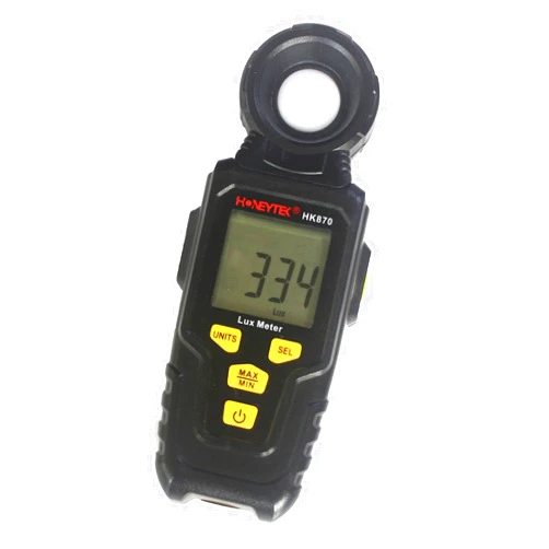 JUNLIXN Light Meter Digital Illuminance Meter Handheld Ambient Temperature Measurer,Mini Luxmeter with 4 Digit Color LCD Screen