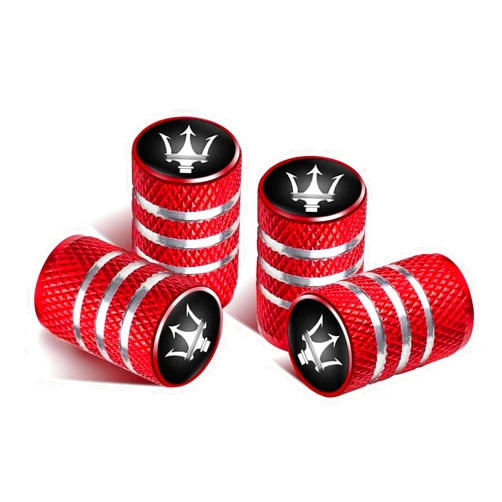 Generic Tire Valve Caps Tire Caps for Maserati Ghibli,Quattroporte, Levante Tire Valve Stem Caps Car Tire Caps Valve Stem Caps Decorative Accessories Tire Air Cap 4Pcs Red