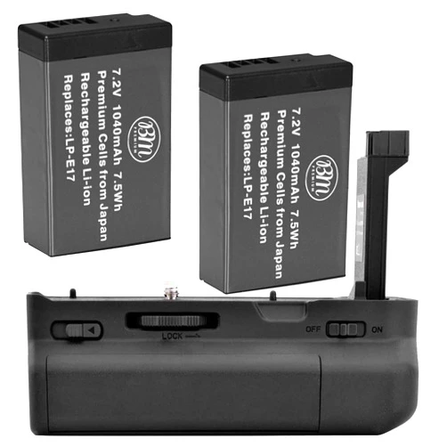 BM Premium Battery Grip Kit for Canon EOS RP Digital Camera - Includes Qty 2 LP-E17 Batteries + BG-C18 Battery Grip Replacement