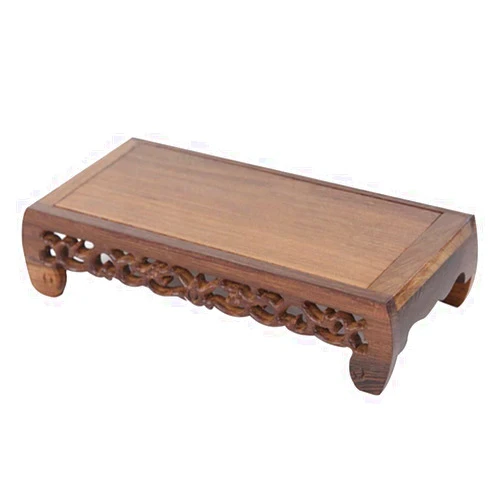 BYWMY Natural Buddhist Altar Small Pray Meditation Table Statue Stand Mini Puja Display Shelf Chinese Wood Pedestal Stand Rectangular Carved Base for Small Spaces (Color : Brown, Size : Size XS)