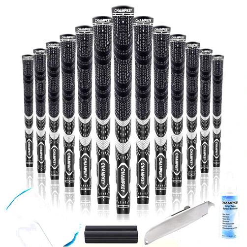 CHAMPKEY Premium Hybrid Golf Grips 13 Pack - All Weather Performance Golf Club Grips - Choose Between 13 Grips with Full Kits and 13 Grips