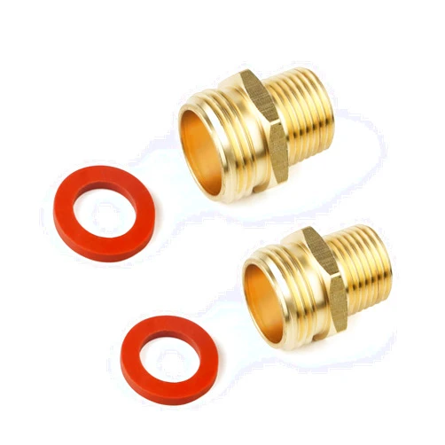 Aolemi Brass Garden Hose Fitting, Brass Garden Hose to Pipe NPT Fitting Connection,3/4”GHT Male x 1/2”NPT Male 2pcs