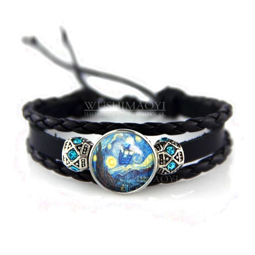 WUSHIMAOYI Tardis Doctor Who Starry Night bracelet Personalized bracelet Jewelry Customize Your Own Style