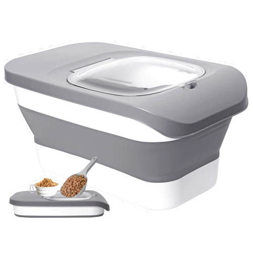 DDMOMMY 10-13 Lbs Dog Food Stroage Container, Collapsible Dog Food Containers with Airtight Lid, Pet Food Scoop and Silicone Dog Bowl, Pet Food Storage Container Dry Food for Dog, Cat and Other Pets