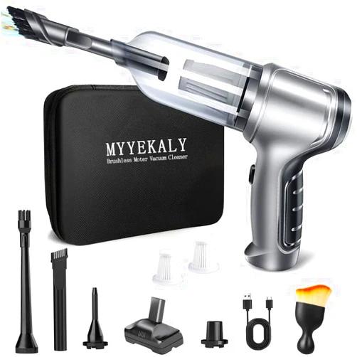 MYYEKALY Cordless Car Vacuum Cleaner,Keyboard 12000PA High Power Wireless Handheld Vacuum Cleaner 3-in-1 Brushless Motor Portable Vacuum Cleaner for CarTrunk,Sofa Seat,Computer Table,Wardrobe and Home (USB-C)