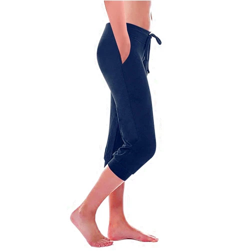 ZCVBOCZ Womens Cargo Pants Stretch Waist Yoga Cropped Trousers Lightweight Athletic Capri Pants Workout Leggings with Pocket