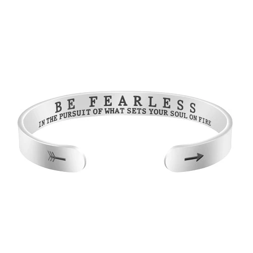 JoycuFF Bracelets for Women Personalized Inspirational Jewelry Mantra Cuff Bangle Friend Encouragement Gift for Her