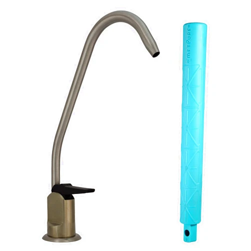 Metpure Water Filtration Faucet Reverse Osmosis Long Reach Drinking Water Non Air Gap Water Filtration System Dispenser Spout (Brushed Nickel) with Faucet Wrench RO-FW148