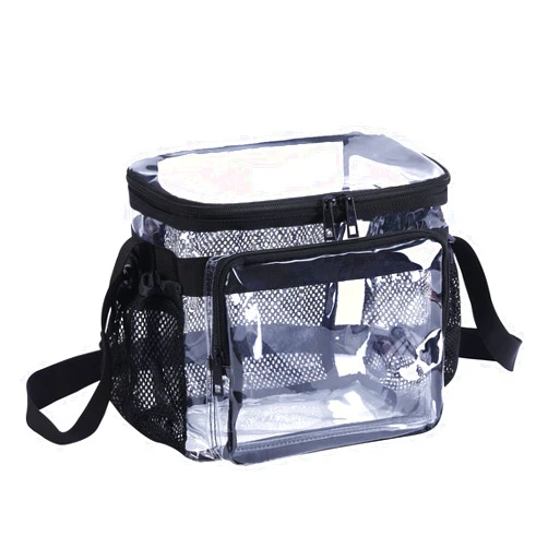 BORMELUN Stadium Approved Clear Lunch Bag - Heavy Duty, Large Transparent Clear Lunch Box for Men & Women, Ideal for Work and Correctional Officers(black)