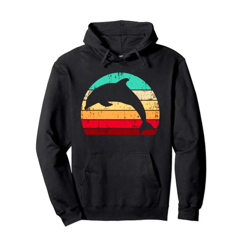Vintage Conserve Marine Life Outfit Men Women Kids Save The Dolphin Funny Retro Aquatic Endangered Species Gift Pullover Hoodie