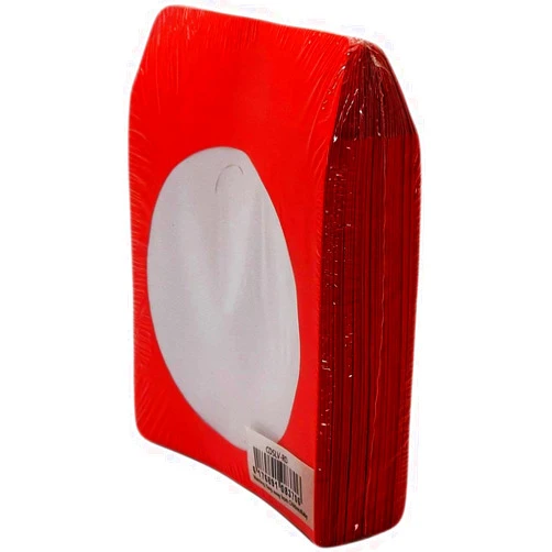 BestDuplicator Red Cd/DVD Paper Media Sleeves Envelopes with Flap and Clear Window (100 Sleeves)