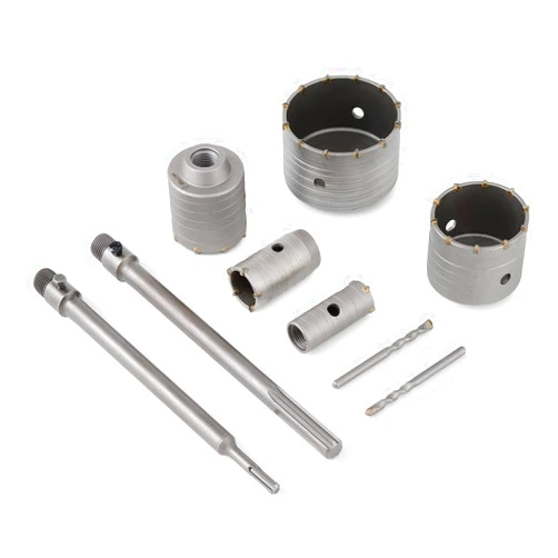 ZELCAN Hole Saw Kit for SDS Plus and Max Hammer Drills 30 40 65 80 100 mm Masonry Drill Bit Set with SDS Shanks Hole Saw Tool Set for AC Exhaust Tubing Water Pipe Drilling Brick Cement Stone Wall More