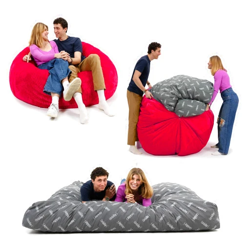 CordaRoy's Plush Bean Bag - Convertible Bean Bag Chair - Machine-Washable Plush Fabric Cover - for Basement, Living Room, Game Room, Dorm & More - Full Size - Fuchsia | Made in The USA
