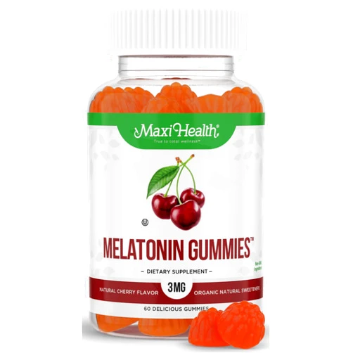 Maxi Health Melatonin Gummies for Kids – 3 mg Chewable Sleep Aid Gummy - Supplement for Children and Adults - Helps Fall Asleep Faster and Stay Sleeping Longer – 60 Count