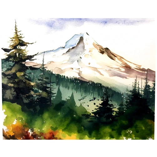Custom Poster Of Utah Wall Art Sundial Peak Wall Print Mountain Watercolor Pine Forest Landscape Neutral Print Nature Artwork, Utah Sundial,244
