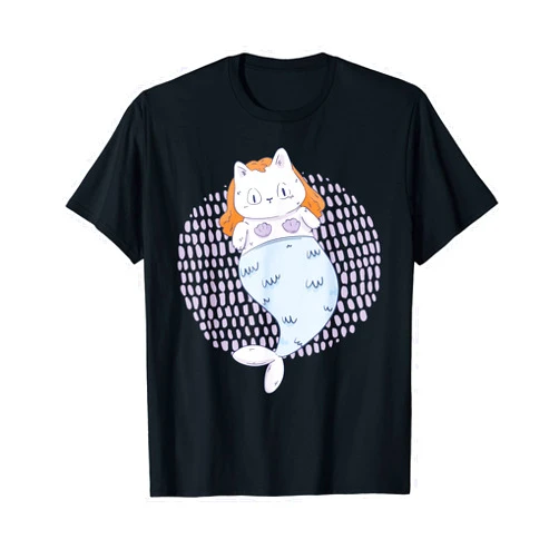 Angler Angeln, Fischer Geschenke, lustige Sprüche Mermaid Cat Art Graphic for Men Women Children T-Shirt